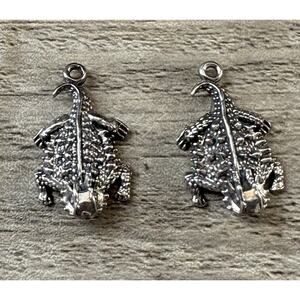 Pair of Vintage Sterling Silver Horny Toad Charms
